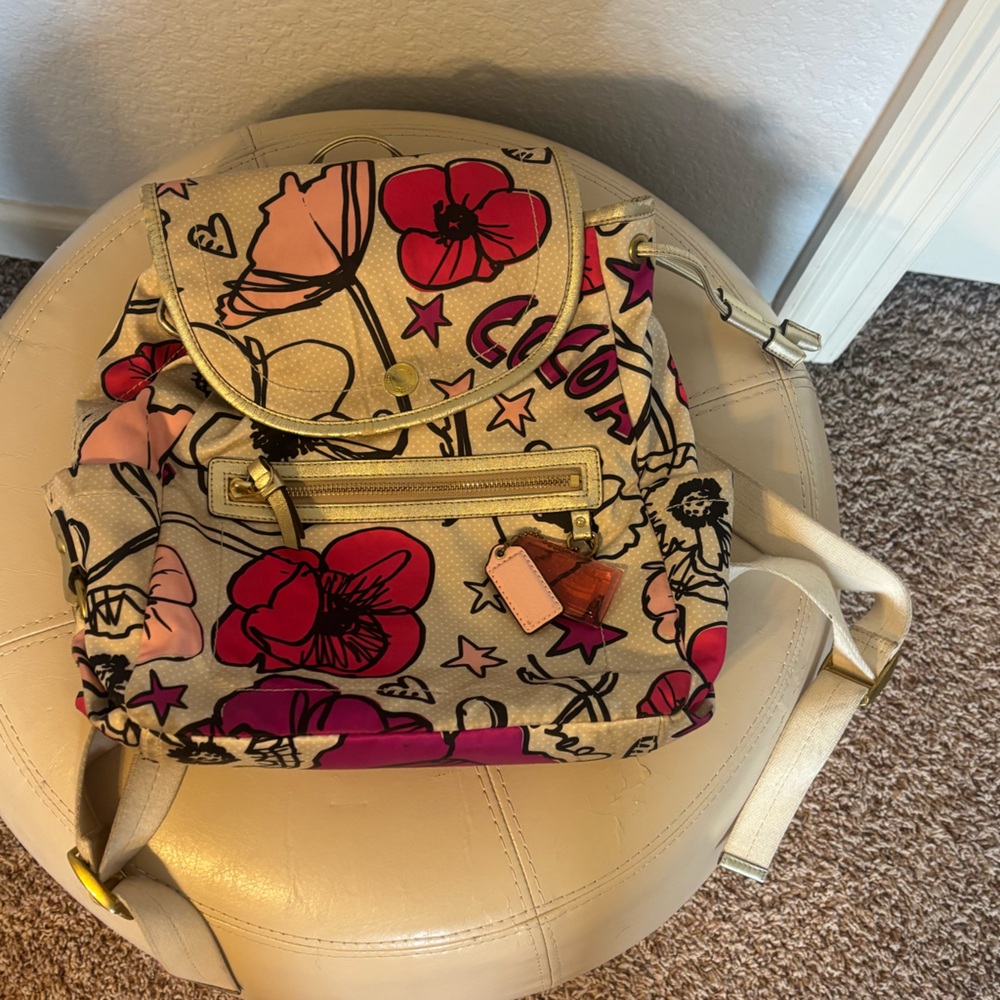 Coach Poppy Floral Backpack